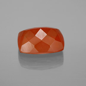 Ópalo de fuego naranja natural de 3,70 ct, corte cojín, transparente