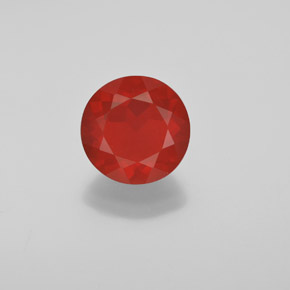 Ópalo de fuego naranja natural de 1,79 ct, corte redondo, transparente