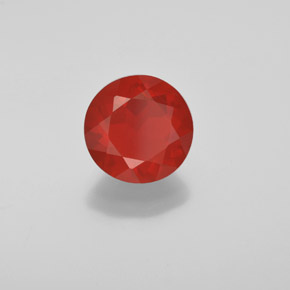 Ópalo de fuego naranja natural de 1,79 ct, corte redondo, transparente