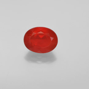 Ópalo de fuego naranja natural de 1,47 ct, corte óvalo, transparente