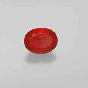 Ópalo de fuego naranja natural de 1,47 ct, corte óvalo, transparente