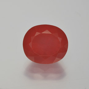 Ópalo de fuego Rojo medio natural de 2.50 ct, Corte Óvalo, Translúcido