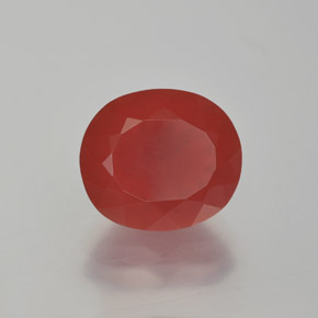 Ópalo de fuego Rojo medio natural de 2.50 ct, Corte Óvalo, Translúcido