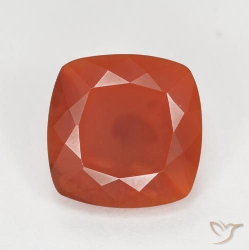 1.68ct Natural Rojo naranja claro Ópalo de fuego, Forma Cojín, Transparente / Translúcido