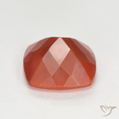 Ópalo de fuego Rojo naranja claro natural de 1.68 ct, Forma Cojín, Transparente / Translúcido