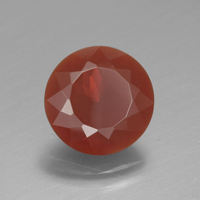 Ópalo de fuego naranja natural de 2,11 ct, corte redondo, transparente