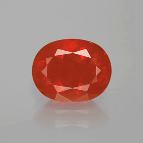 Ópalo de fuego Naranja rojizo natural de 2.09 ct, Corte Óvalo, Transparente