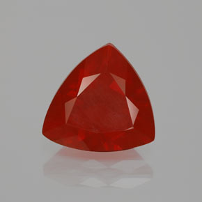 Ópalo de fuego rojo natural de 2,46 ct, trillón, transparente