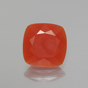 Ópalo de fuego naranja natural de 2,63 ct, corte cojín, translúcido
