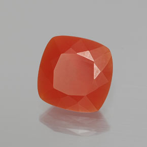 Ópalo de fuego naranja natural de 2,63 ct, corte cojín, translúcido