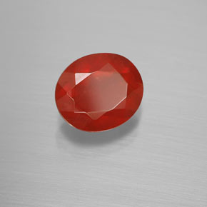 Ópalo de fuego naranja natural de 2,24 ct, corte óvalo, transparente
