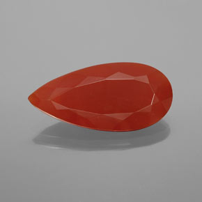 Ópalo de fuego naranja natural de 4,41 ct, en forma de pera, translúcido