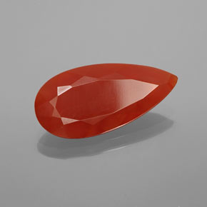 Ópalo de fuego naranja natural de 4,41 ct, en forma de pera, translúcido