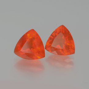 Gemas de ópalo de fuego naranja natural de  ct, trillón, transparente