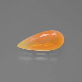 Ópalo de fuego naranja natural de 1,64 ct, en forma de pera, transparente