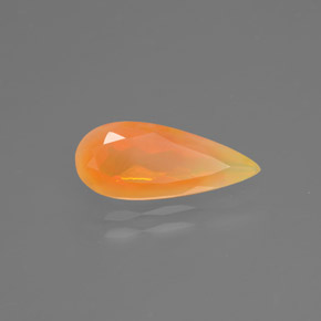 Ópalo de fuego naranja natural de 1,64 ct, en forma de pera, transparente
