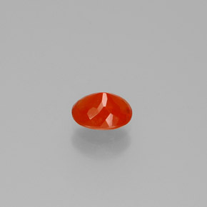 Ópalo de fuego Naranja rojizo natural de 0.62 ct, Corte Óvalo, Transparente