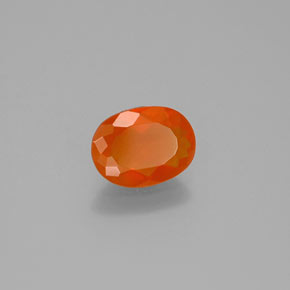 Ópalo de fuego naranja natural de 0,75 ct, corte óvalo, transparente