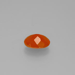 Ópalo de fuego naranja natural de 0,75 ct, corte óvalo, transparente
