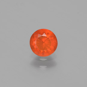 Ópalo de fuego Naranja natural de 0.37 ct, Corte Redondo, Transparente