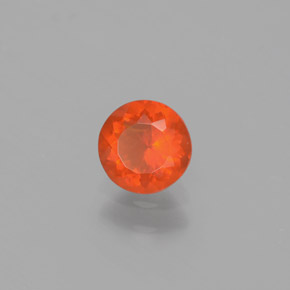 Ópalo de fuego Naranja natural de 0.37 ct, Corte Redondo, Transparente