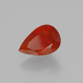 Ópalo de fuego Naranja rojizo natural de 0.98 ct, En forma de pera, Transparente
