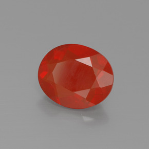 Ópalo de fuego naranja natural de 1,24 ct, corte óvalo, transparente