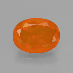 Ópalo de fuego naranja natural de 2,00 ct, corte óvalo, transparente