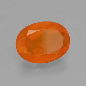 Ópalo de fuego naranja natural de 2,00 ct, corte óvalo, transparente