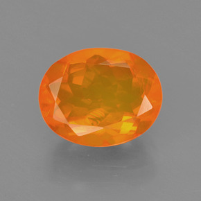 Ópalo de fuego Naranja natural de 1.59 ct, Corte Óvalo, Transparente