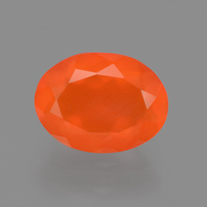 Ópalo de fuego naranja natural de 1,63 ct, corte óvalo, transparente