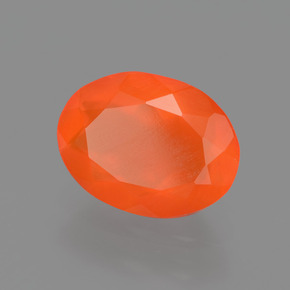 Ópalo de fuego naranja natural de 1,63 ct, corte óvalo, transparente