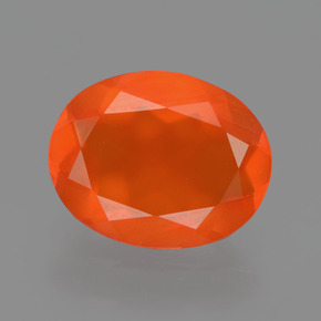 Ópalo de fuego naranja natural de 2,04 ct, corte óvalo, transparente