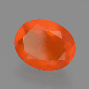 Ópalo de fuego naranja natural de 2,04 ct, corte óvalo, transparente