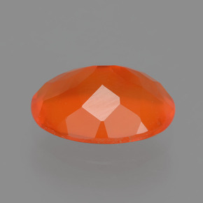Ópalo de fuego naranja natural de 2,04 ct, corte óvalo, transparente