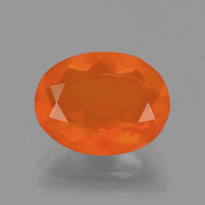 Ópalo de fuego naranja natural de 1,50 ct, corte óvalo, transparente