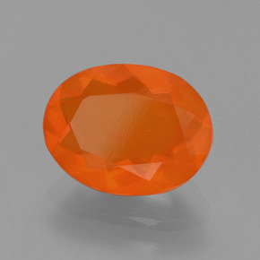 Ópalo de fuego naranja natural de 1,50 ct, corte óvalo, transparente