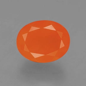 Ópalo de fuego Naranja natural de 2.82 ct, Corte Óvalo, Translúcido