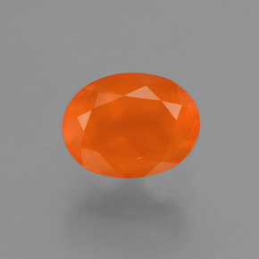 Ópalo de fuego naranja natural de 1,09 ct, corte óvalo, transparente