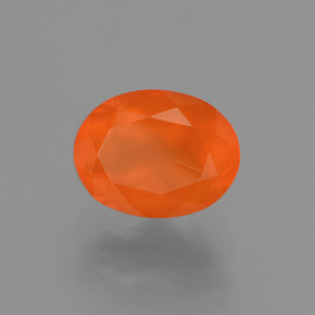Ópalo de fuego naranja natural de 1,09 ct, corte óvalo, transparente