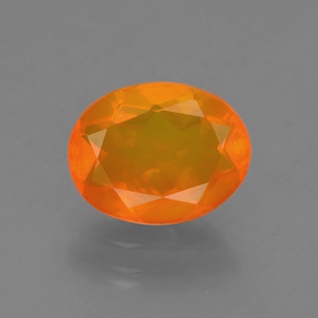 Ópalo de fuego naranja natural de 1,27 ct, corte óvalo, transparente