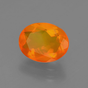 Ópalo de fuego naranja natural de 1,27 ct, corte óvalo, transparente