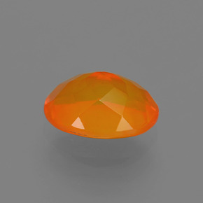 Ópalo de fuego naranja natural de 1,27 ct, corte óvalo, transparente