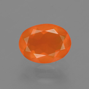 Ópalo de fuego naranja natural de 1,04 ct, corte óvalo, transparente