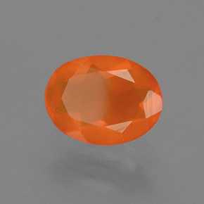 Ópalo de fuego naranja natural de 1,04 ct, corte óvalo, transparente