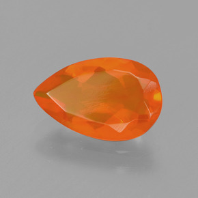 Ópalo de fuego Naranja natural de 1.22 ct, En forma de pera, Transparente