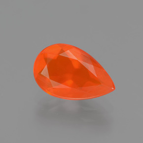 Ópalo de fuego Naranja natural de 0.99 ct, En forma de pera, Transparente