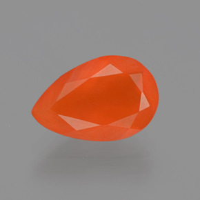 Ópalo de fuego naranja natural de 1,28 ct, en forma de pera, translúcido
