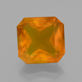 Ópalo de fuego Naranja amarillo natural de 4.62 ct, corte esmeralda, Translúcido