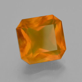 Ópalo de fuego Naranja amarillo natural de 4.62 ct, corte esmeralda, Translúcido